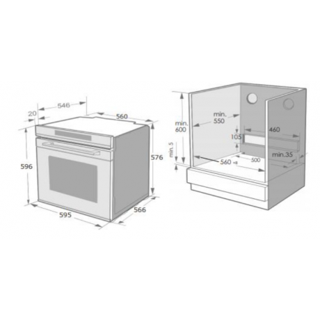 Eskimo ES BO7210N Eντοιχιζόμενος Φούρνος 72lt Inox - Black